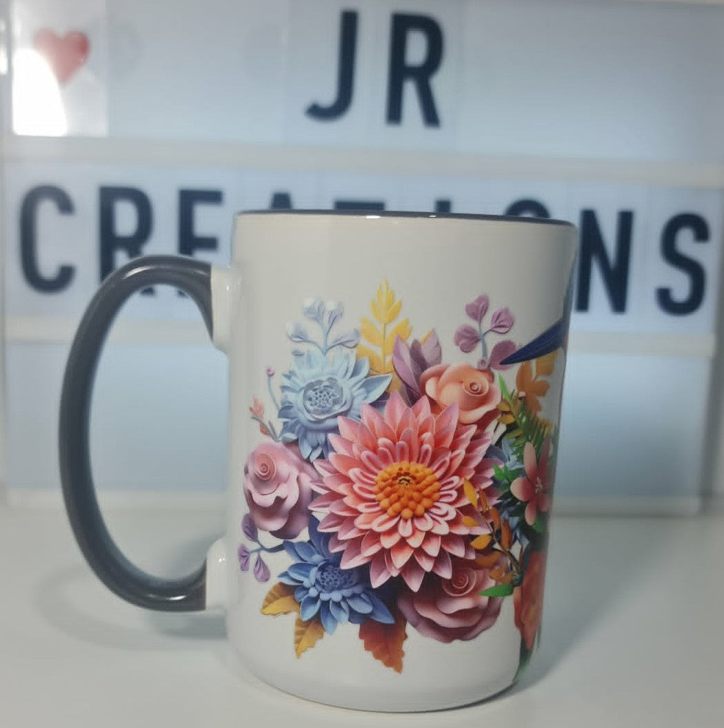 Bird with Flowers Coffee/Mug 425ml