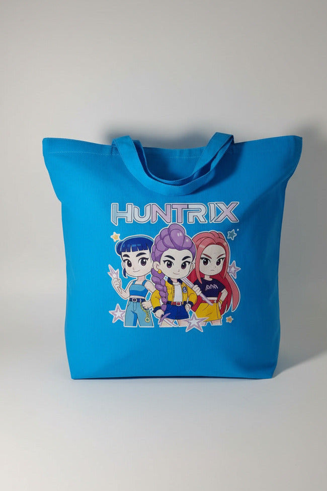 KPOP Demon Hunters and Derpy Blue Tote Bag Graphic Design