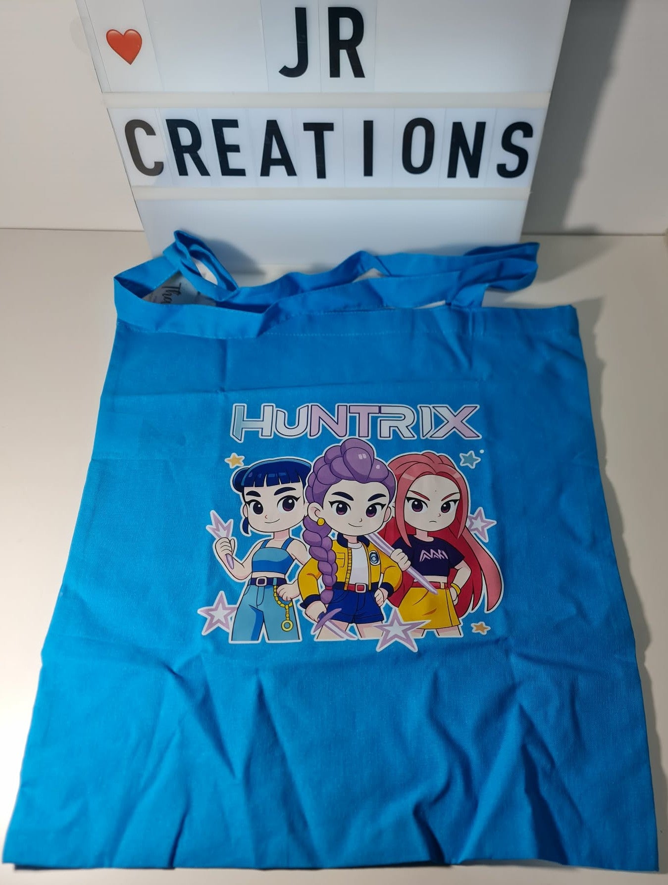 KPOP Demon Hunters and Derpy Blue Tote Bag Graphic Design