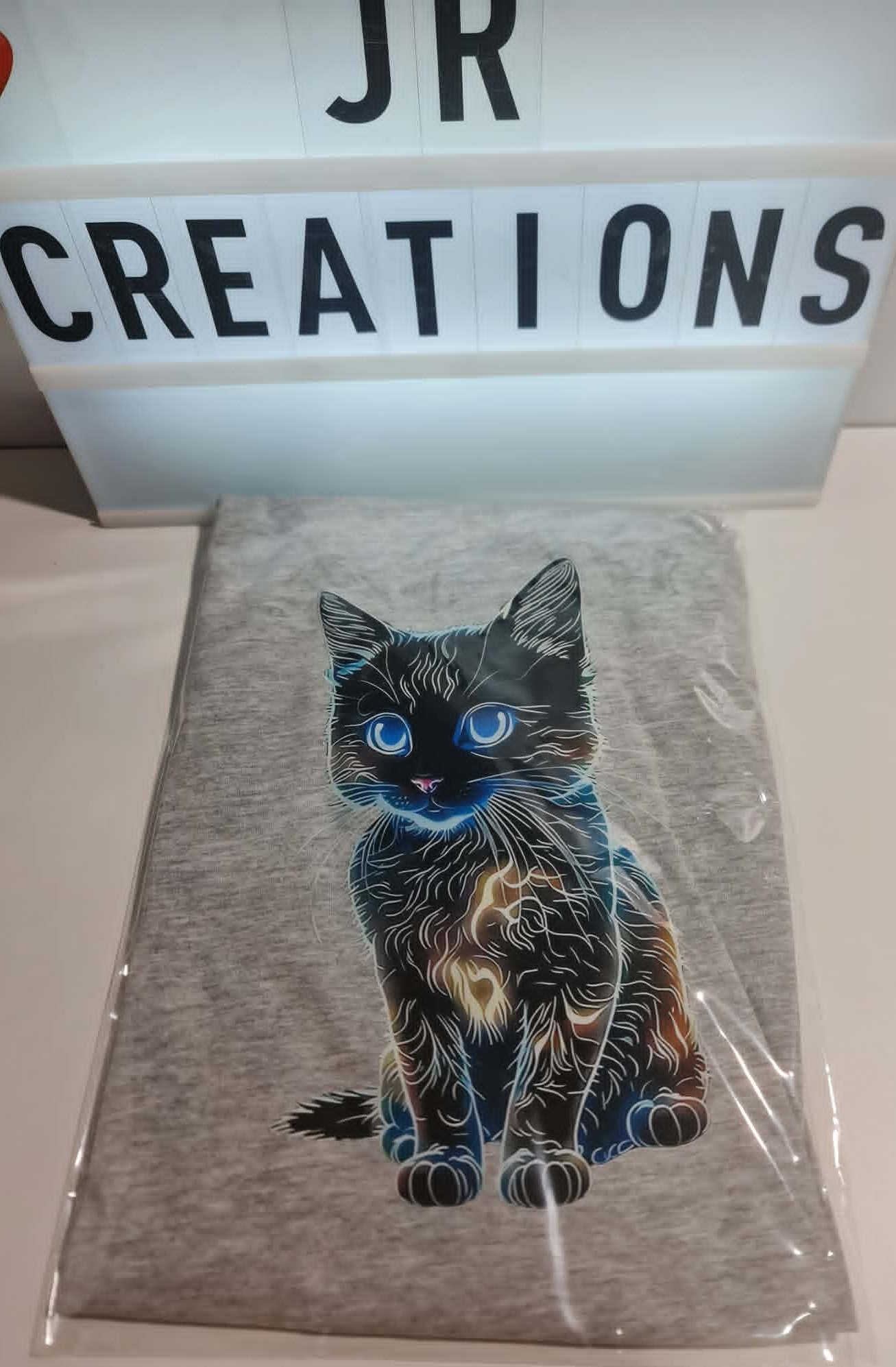Graphic Tshirt Cat Print Grey XS shirt