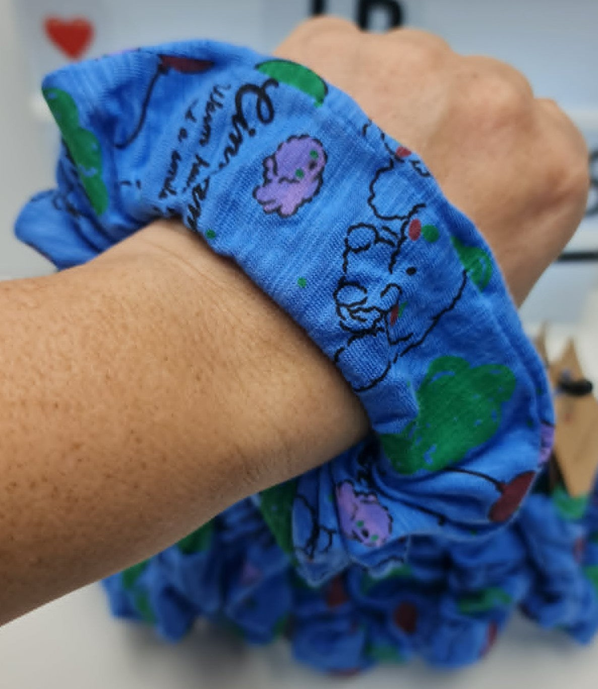 Cinnamoroll Sanrio Blue Scrunchie Poly/Cotton Fabric
