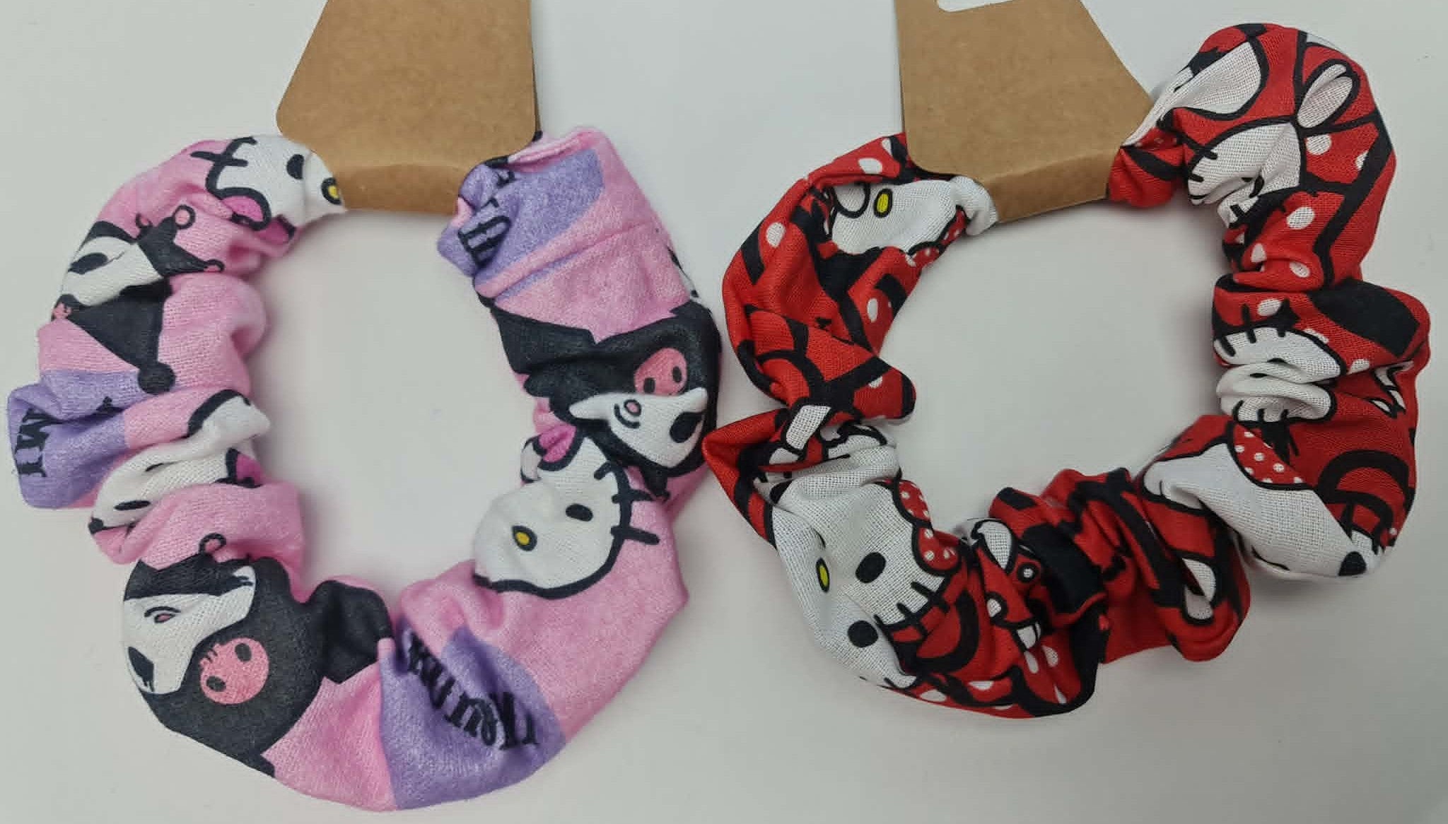 Hello Kitty 4 Pack Scrunchies Hair Tie Pony Tail Handmande