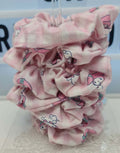 Hello Kitty Checkered Light Pink Scrunchie Flannelette Fabric