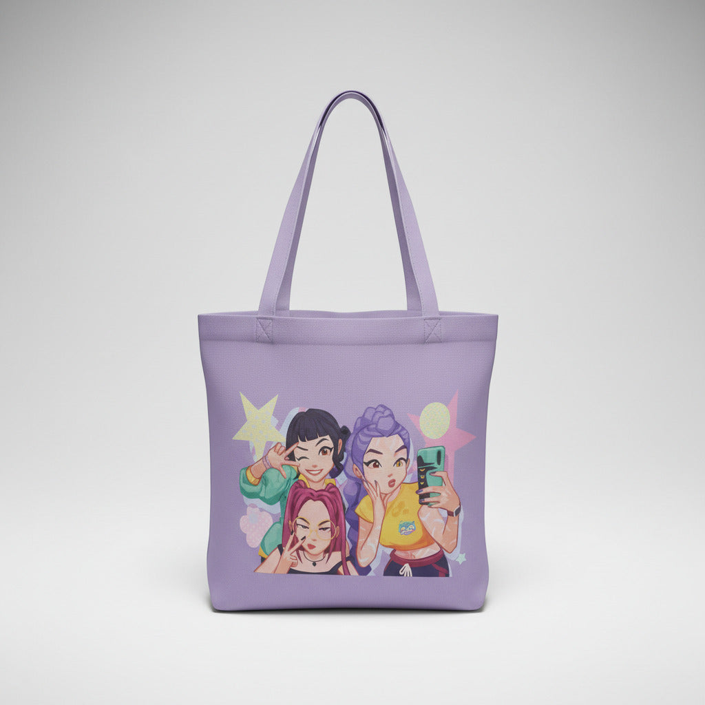 KPOP Demon Hunters Huntrix Tote Bag Purple