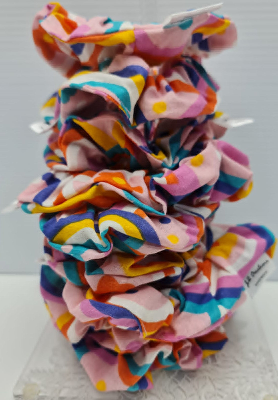 Multicolored Striped Cotton Handmade Scrunchie