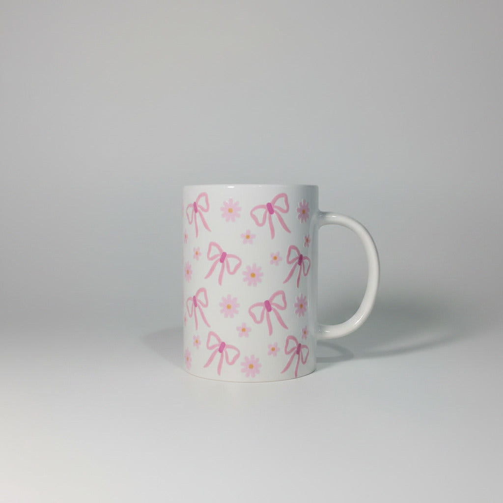 "Pink Bow & Flowers" Tea/Coffee Mug 443.6ml/15oz