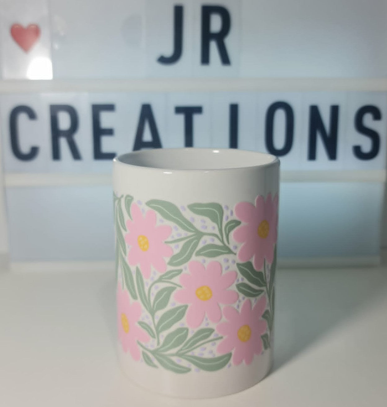 "Pink Flowers" Coffee/Tea Mug 15oz/443.6ml