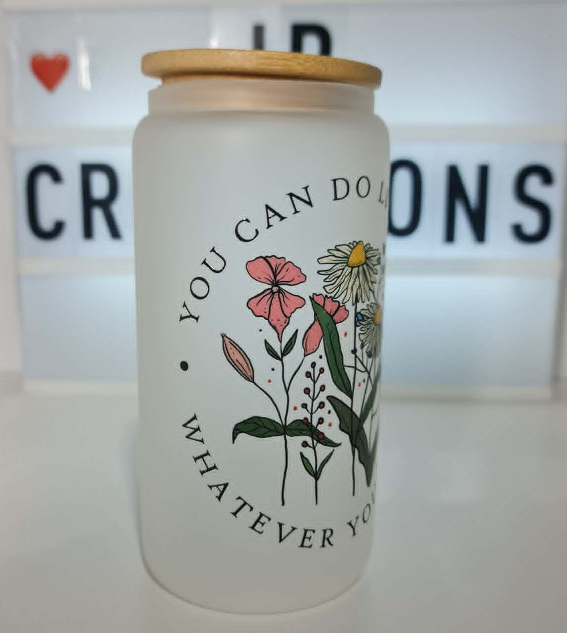 "You can do literally whatever you want" 16Oz Glass Tumbler Bamboo Lid