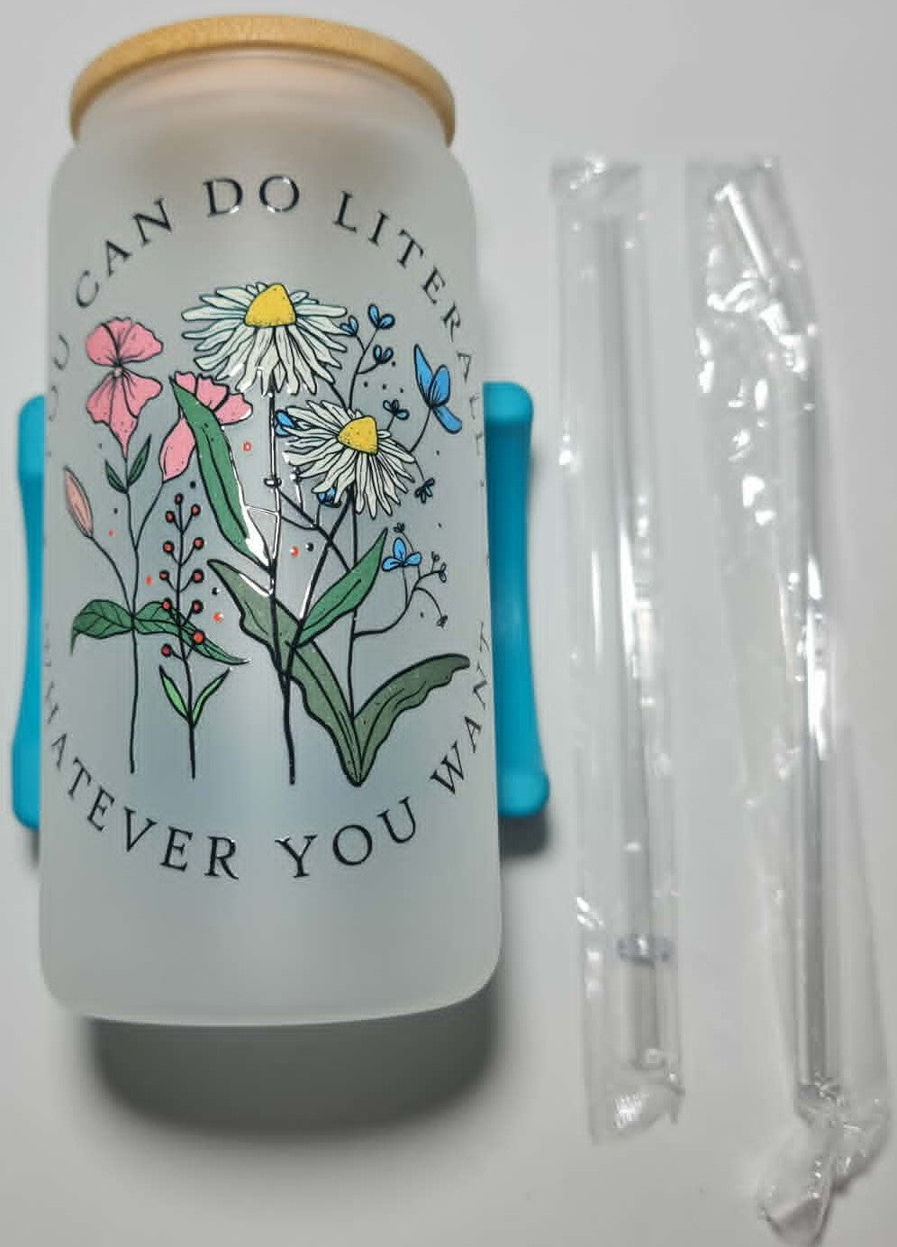 "You can do literally whatever you want" 16Oz Glass Tumbler Bamboo Lid
